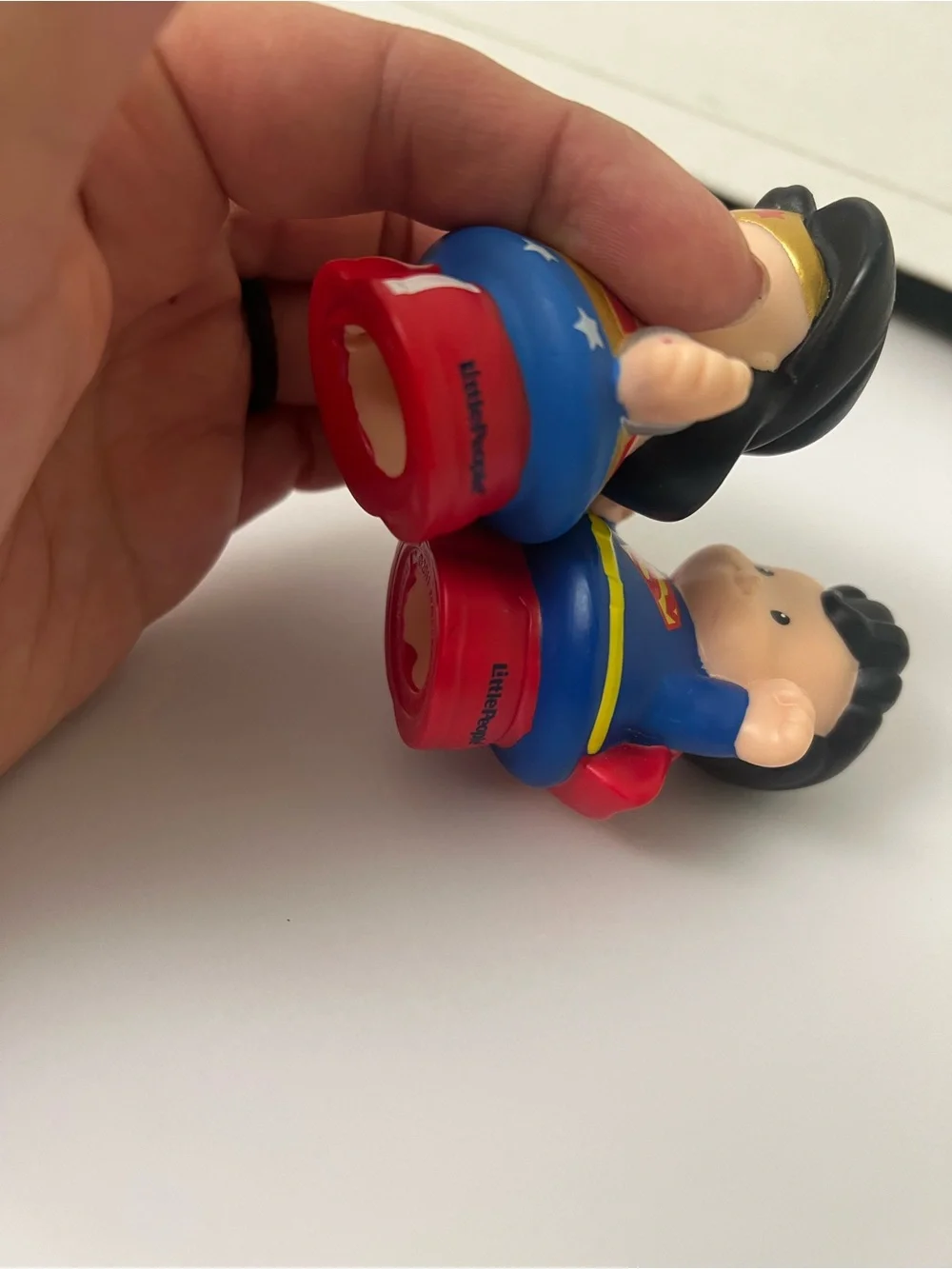Little people Superman, Wonder Woman  Figure Playset lot EUC